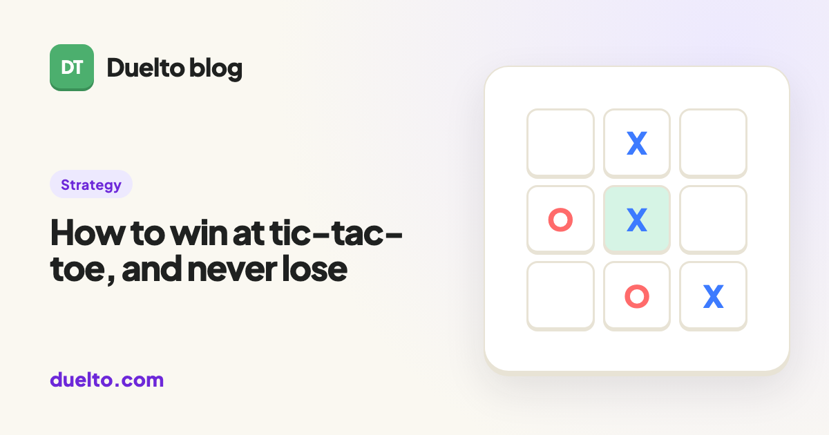How to win at tic-tac-toe, and never lose