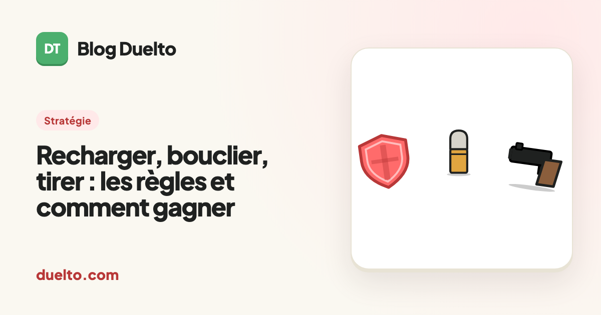 Recharger, bouclier, tirer : les règles et comment gagner