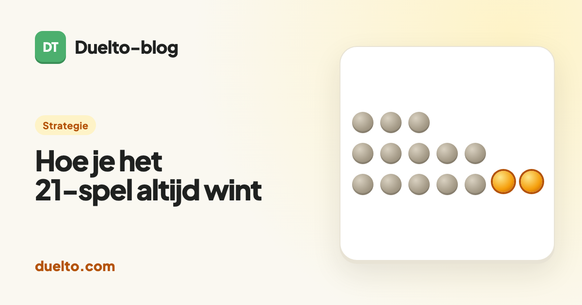 Hoe je het 21-spel altijd wint