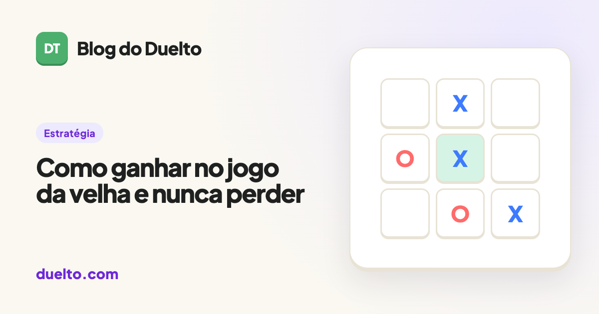 Como ganhar no jogo da velha e nunca perder