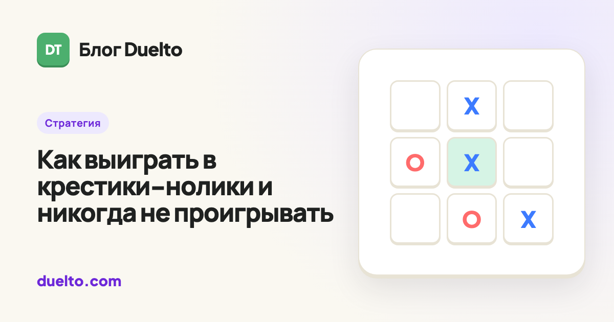 Как выиграть в крестики-нолики и никогда не проигрывать